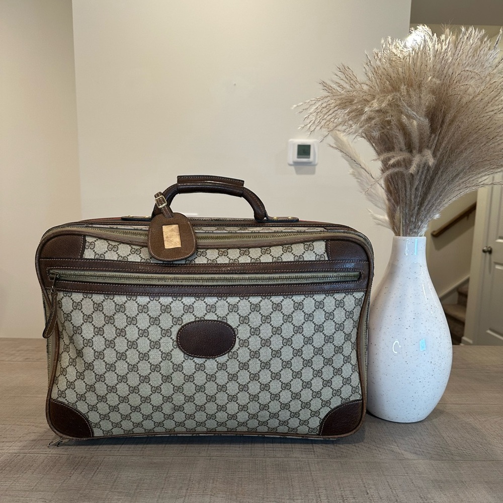 Gucci Vintage Travel Bag PVC GG Webbing